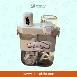 Cute dual drink bottle in school bag, perfect for daily hydration