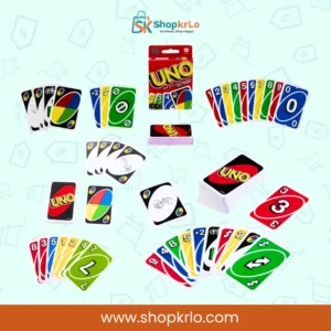 Complete UNO 108-card deck arranged with numbers and special action cards