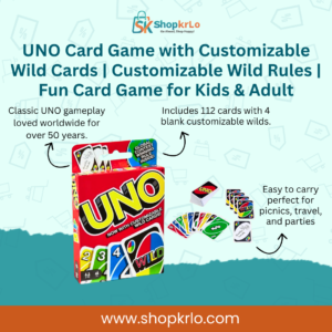 UNO deck with Customizable Wild cards for kids and families
