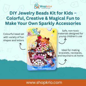 DIY Jewelry Beads Kit for Kids with colourful beads and sparkly charms