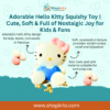 Front view of adorable hello kitty squishy toy, soft and cute.