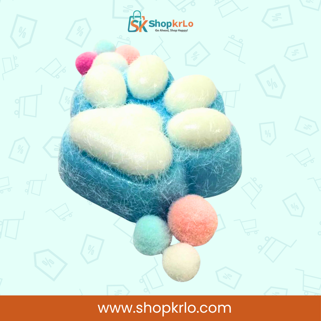 Blue Cat Paw Squishy Toy Soft Stress Relief Squeeze - Image 3