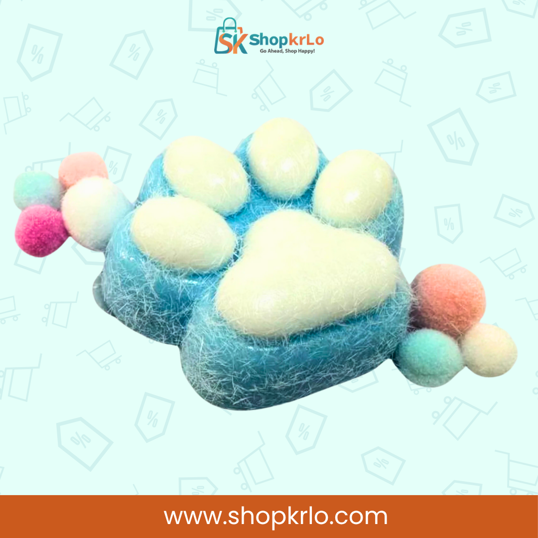 Blue Cat Paw Squishy Toy Soft Stress Relief Squeeze - Image 4