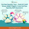 Pack of two cute cat paw squishy toys for stress relief