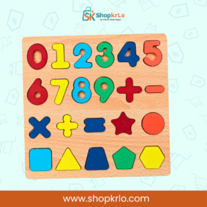 Colourful number and shape pieces designed for easy toddler gripping