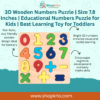 3D Wooden Numbers Puzzle board showing all number slots clearly