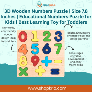3D Wooden Numbers Puzzle board showing all number slots clearly
