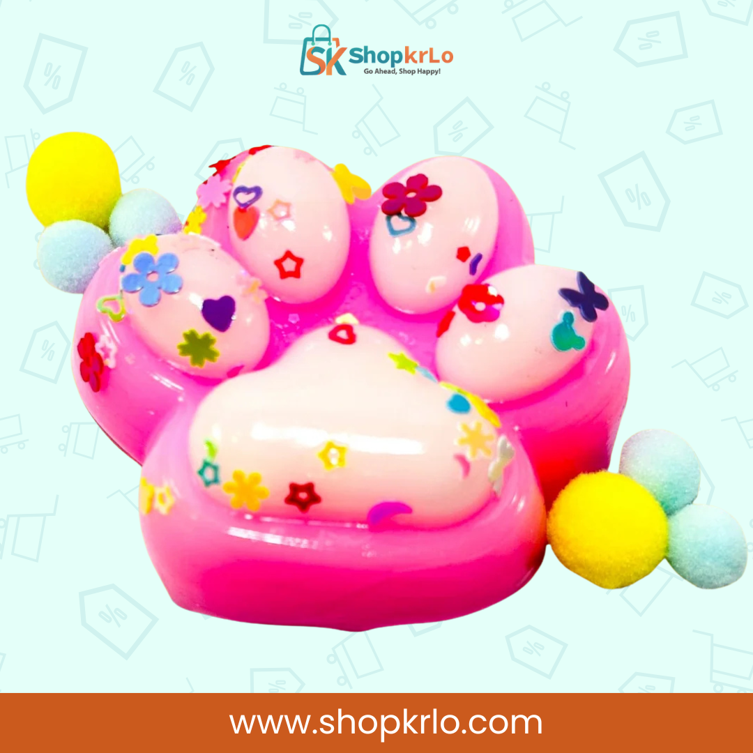 Charming Pink Paw Squishy Stress Toy (5cm x 6cm) - Image 2