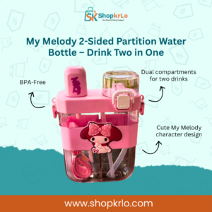 Front view showing dual compartments and cute My Melody design.