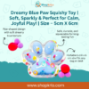 Front view of Dreamy Blue Paw Squishy Toy with sparkly finish.
