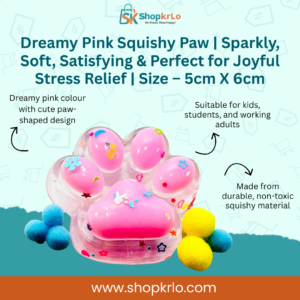 dreamy pink squishy paw showing sparkly finish and cute paw shape