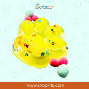 Glowing Yellow Squishy Toy used for supervised sensory play by children