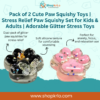 pack of 2 cute paw squishy toys with glitter finish, front view
