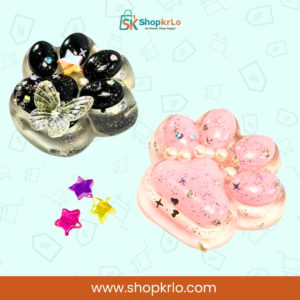 two paw squishies side by side, cute stress relief set