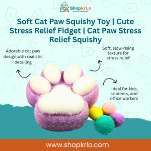 Soft Cat Paw Squishy Toy front view, cute paw shape for stress relief