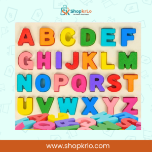 Close-up of wooden capital letters pieces for grip and matching