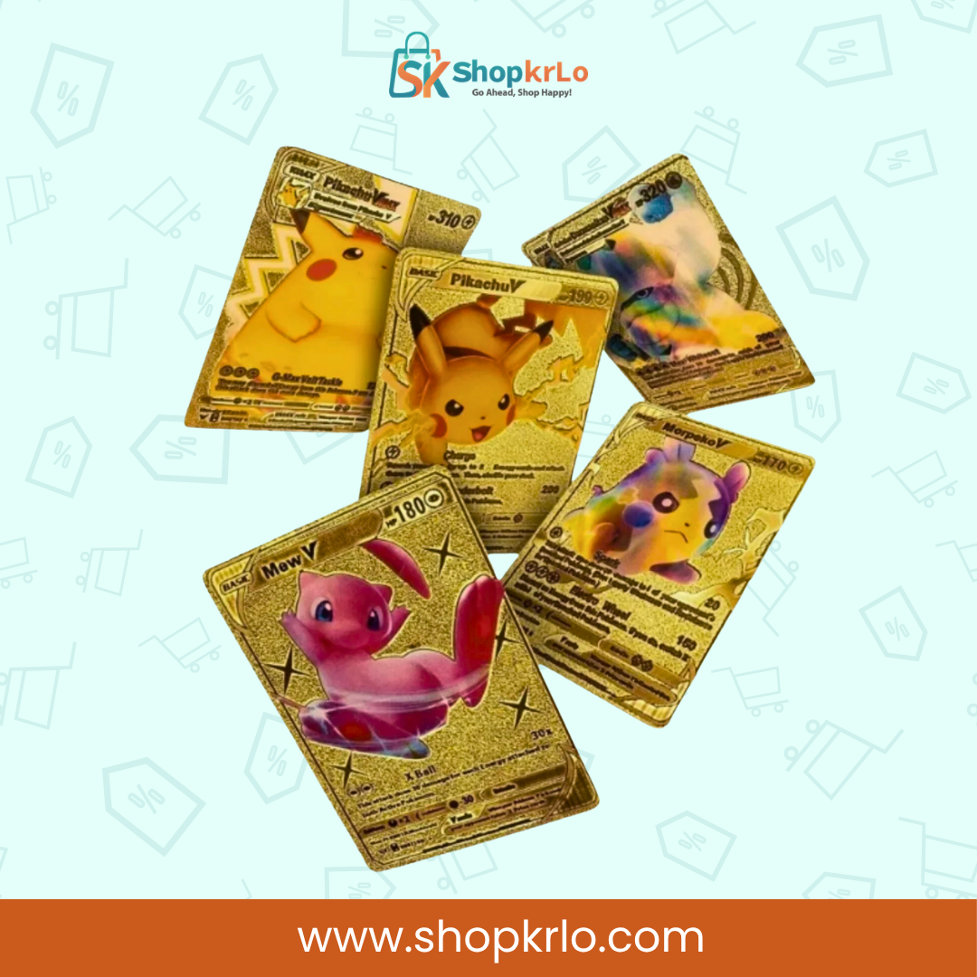 10 PCS POKEMON GOLD FOIL CARDS PACK Gold Set - Image 3