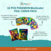 Front view of 10 PCS POKEMON Multicolor FOIL CARDS PACK packaging.
