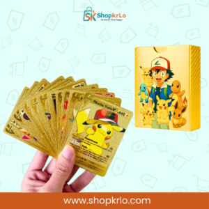 Shiny golden foil Pokémon cards spread showing reflective finish and variety