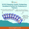 Front view of 8 PCS Pokemon CardS sleeves for daily protection