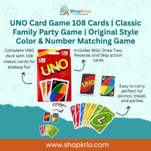 UNO Card Game 108 Cards deck front, classic colourful card design