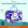 Cartoon Cat Kids Lunchbox with colourful printed lid and convenient carry handle