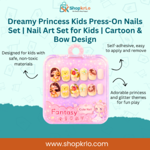 Dreamy Princess kids press-on nails set box for gifting and storage