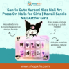 Sanrio Cute Kuromi kids press-on nails set with kawaii nail art