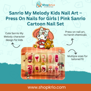 Sanrio My Melody Kids Nail Art set shown with cute pink cartoon designs