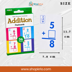Addition learning card measuring approximately 11.7 by 7.8 centimetres for children