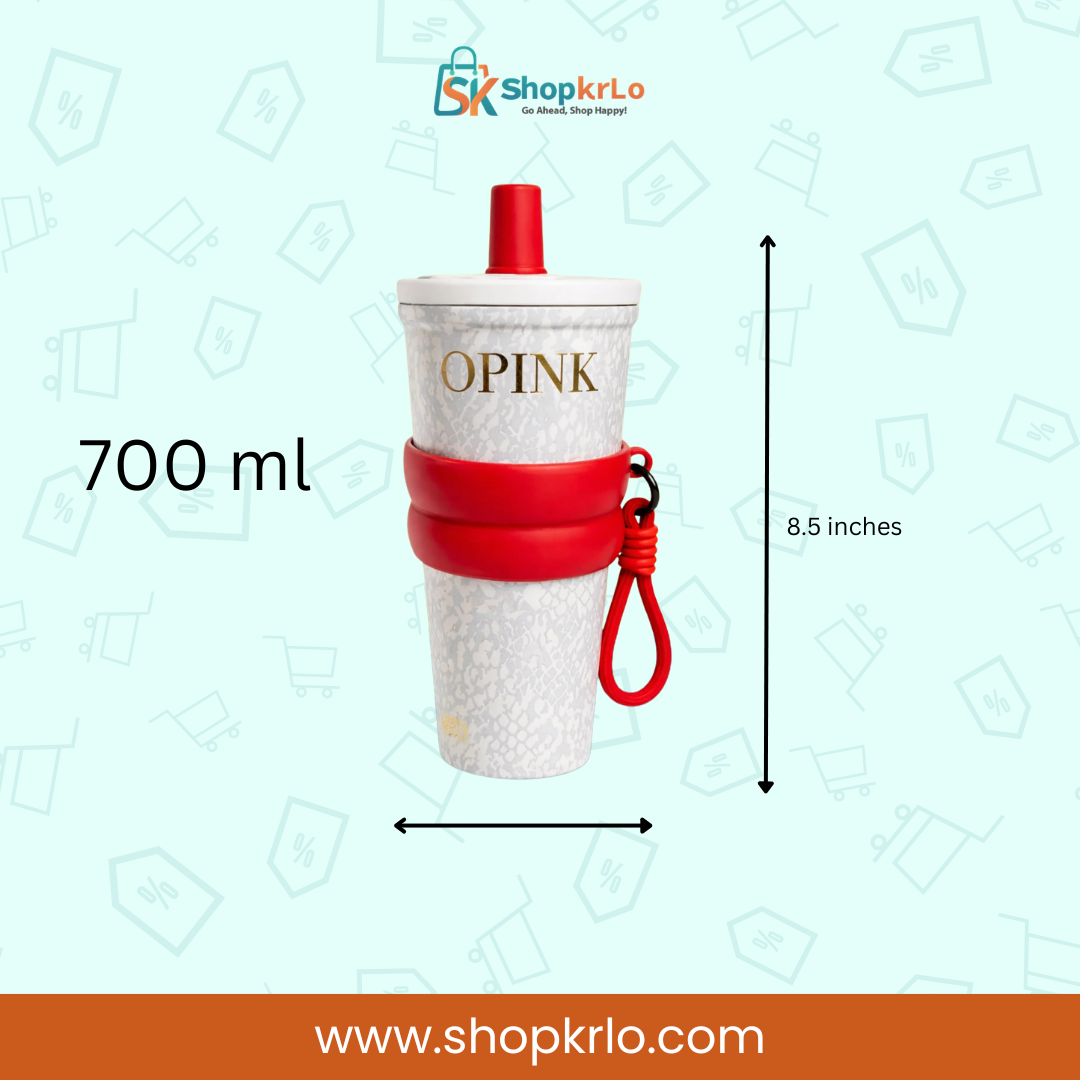 Size guide showing 700ml capacity and approximate 8.5-inch tumbler height