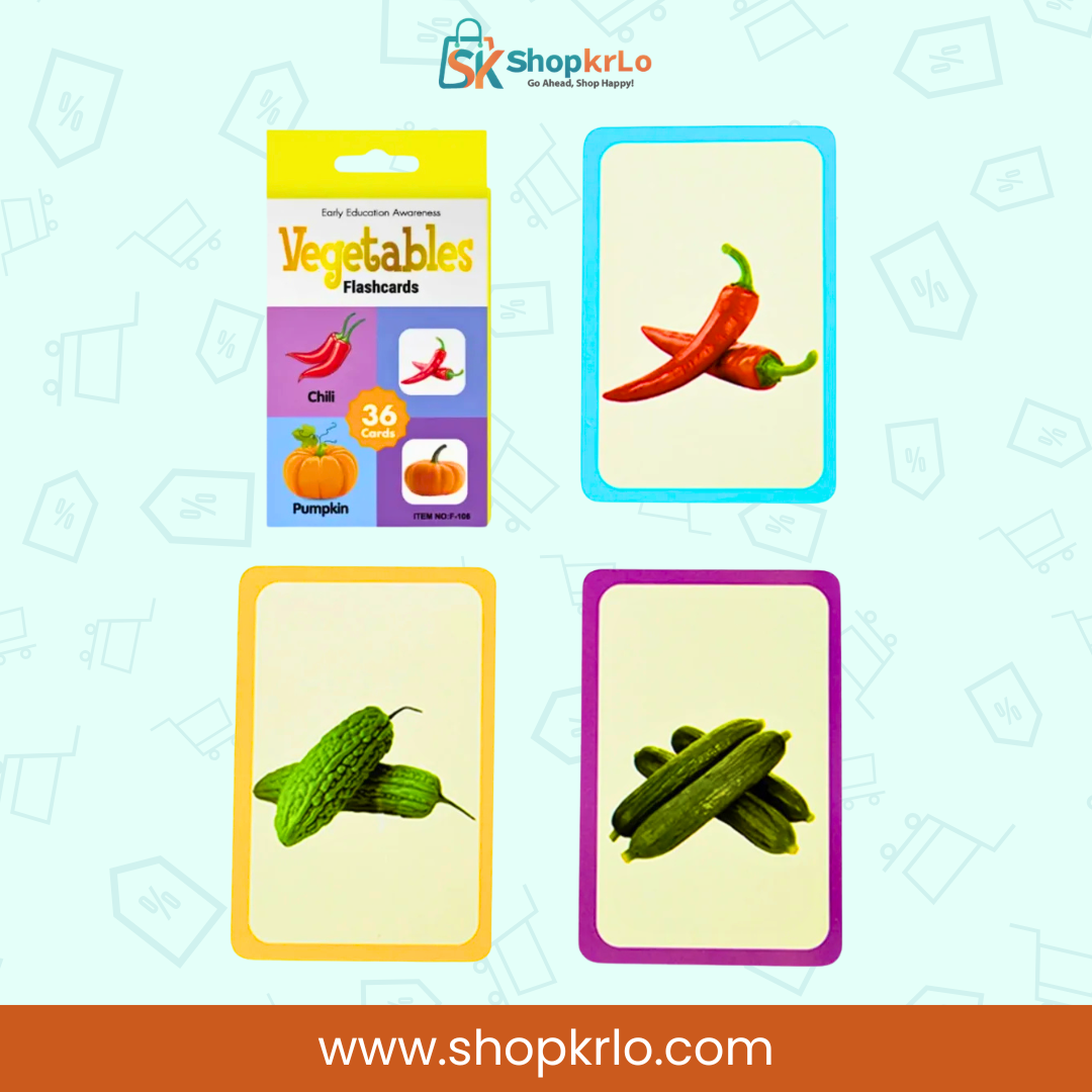 Montessori vegetable flashcards supporting matching, sorting, speaking and early reading practice