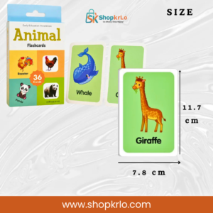 Giraffe learning flashcard measuring approximately 11.7 by 7.8 centimetres
