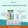 Front pack of Addition Learning Flashcards For Kids containing thirty-six maths cards