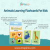 Colourful whale and giraffe Animals Learning Flashcards For Kids designed for early animal recognition practice