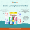 Front pack of Division Learning Flashcards For Kids with thirty-six maths cards