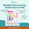 Front pack of Multiplication Learning Flashcards For Kids containing thirty-six maths cards