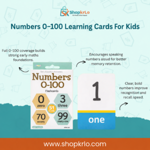 Numbers 0–100 Learning Cards for Kids shown with colourful number examples