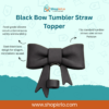 Black Bow Straw Topper showing elegant silicone bow design for reusable tumbler straws