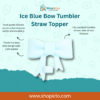 Ice Blue Bow Topper made from flexible food-grade silicone for everyday tumblers