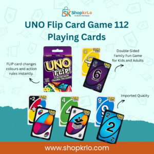 UNO Flip Card Game box with colourful double-sided cards displayed clearly