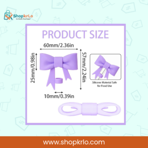 Lavender silicone straw topper showing approximate width height and attachment measurements