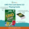UNO Flex 112 Playing Cards box with colourful family card game artwork