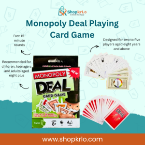 Monopoly Deal Playing Card Game box with cards for Pakistani family entertainment