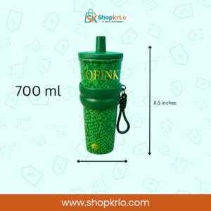 Green 700ml tumbler showing approximate height and portable everyday size