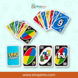 Complete UNO Teams Card Game deck with packaging and special cards
