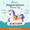 Magical unicorn piano toy with built-in melodies, musical notes and sound effects