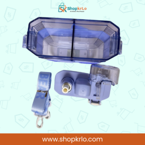 Top view showing divided bottle chamber, secure lid and dual straw system