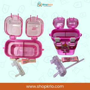 Top view showing dual lids, drinking openings and secure locking mechanism