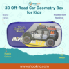Purple 3D off-road car geometry box for kids with moulded EVA shell
